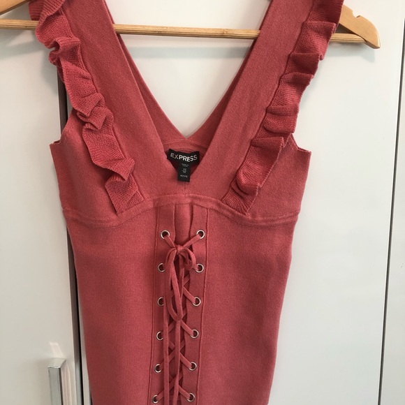 Express Tops - 3/$15 NWOT Express coral sleeveless lace up top